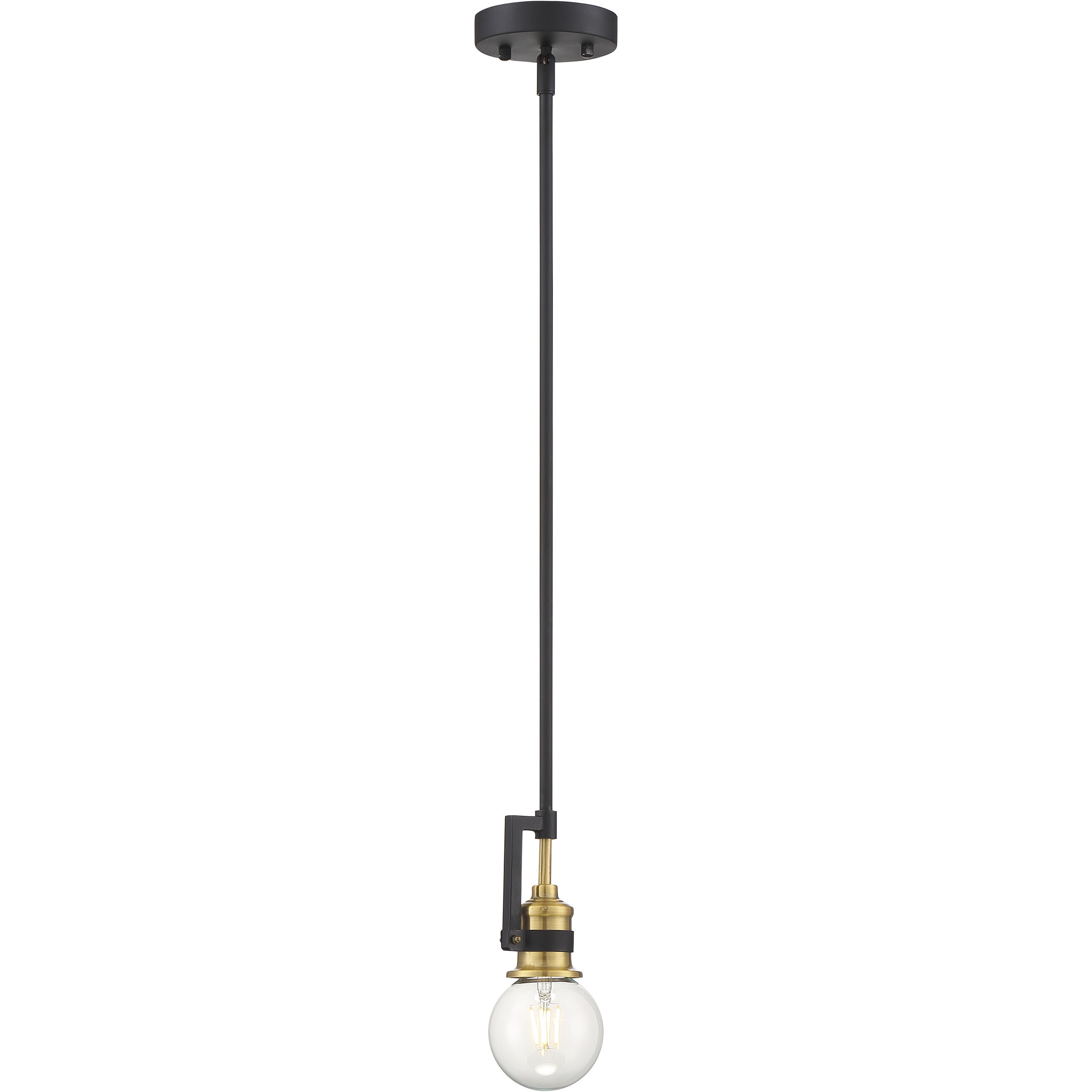 Intention 1 Light 2.75 inch Warm Brass and Black Mini Pendant Ceiling Light