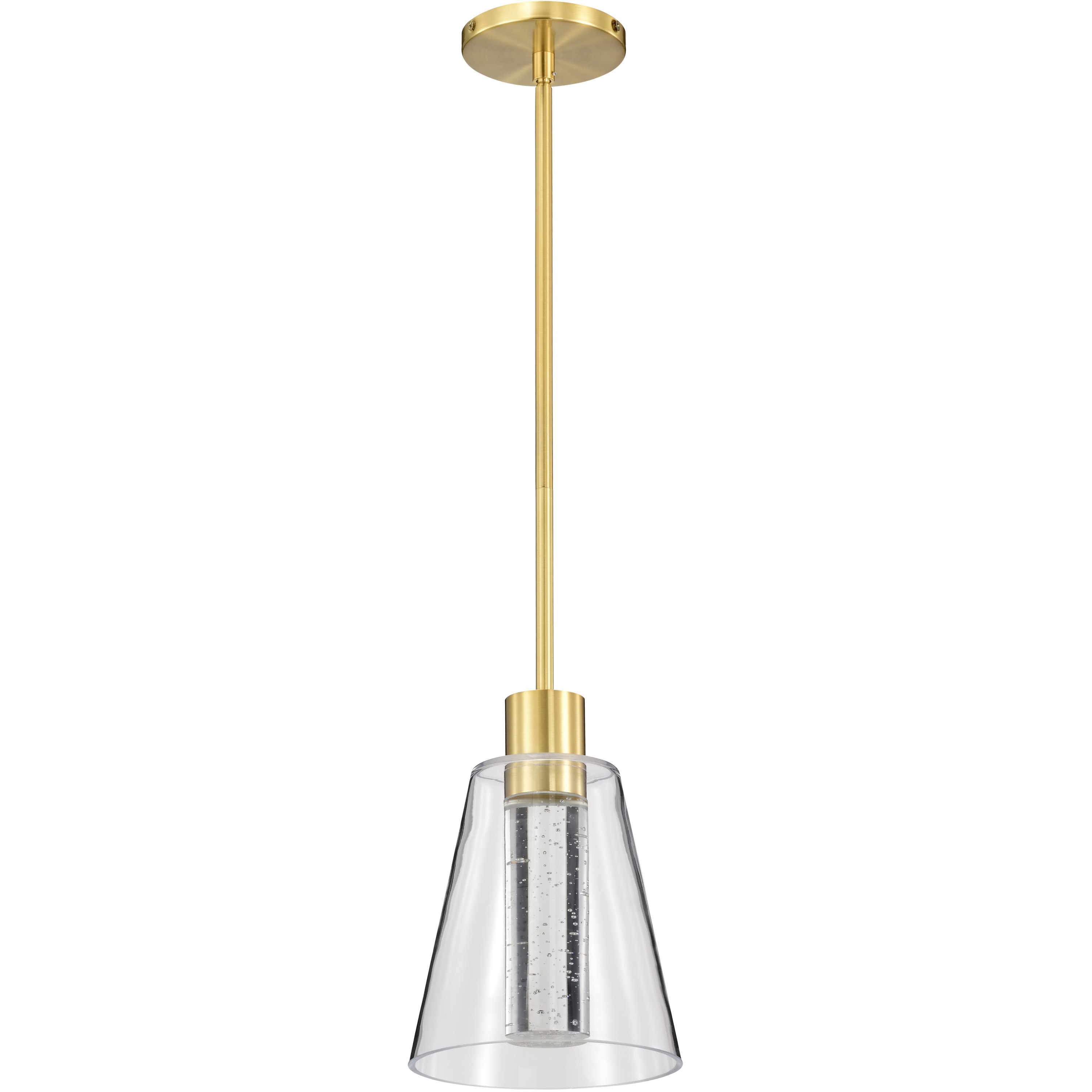 Aura LED 7.25 inch Brushed Brass Pendant Ceiling Light