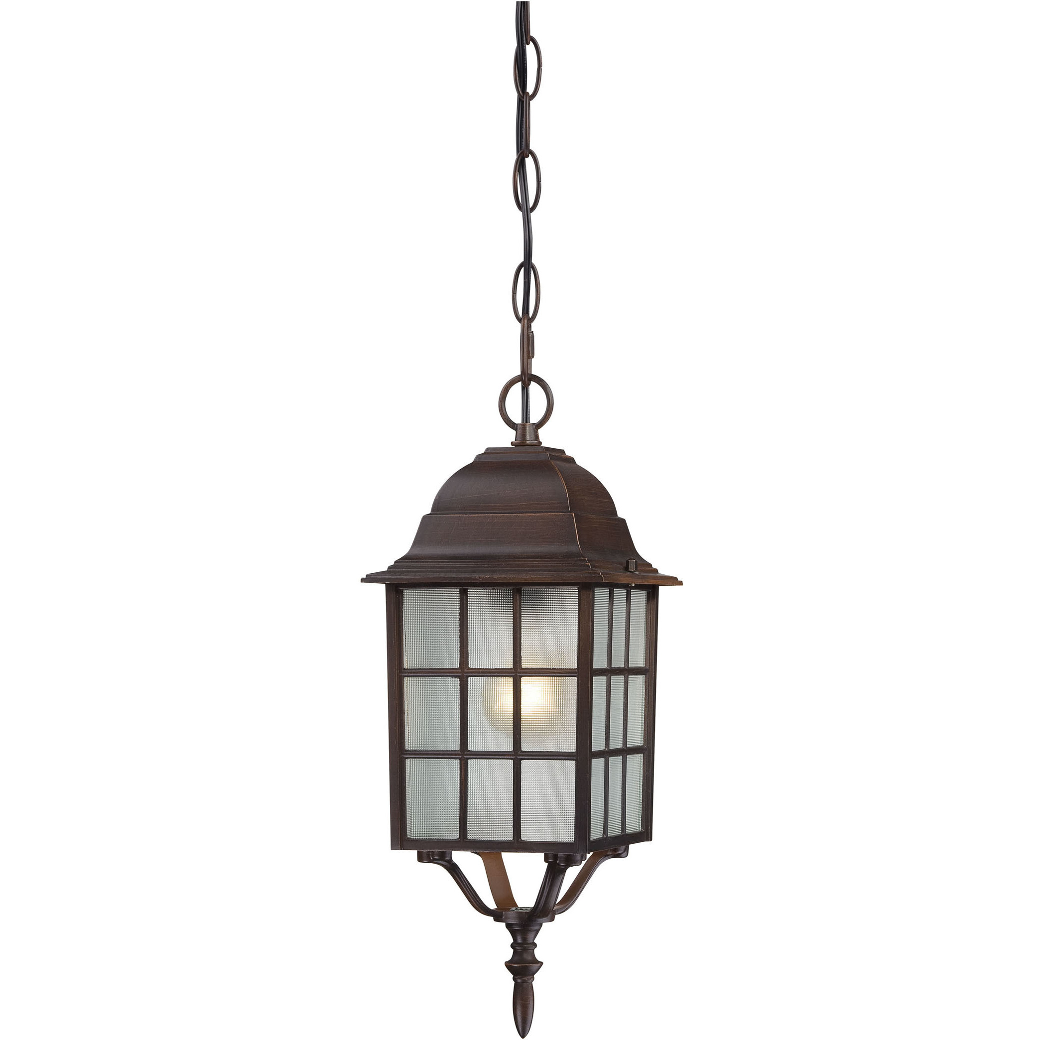 Adams 1 Light 6.13 inch Rustic Bronze Outdoor Hanging Lantern