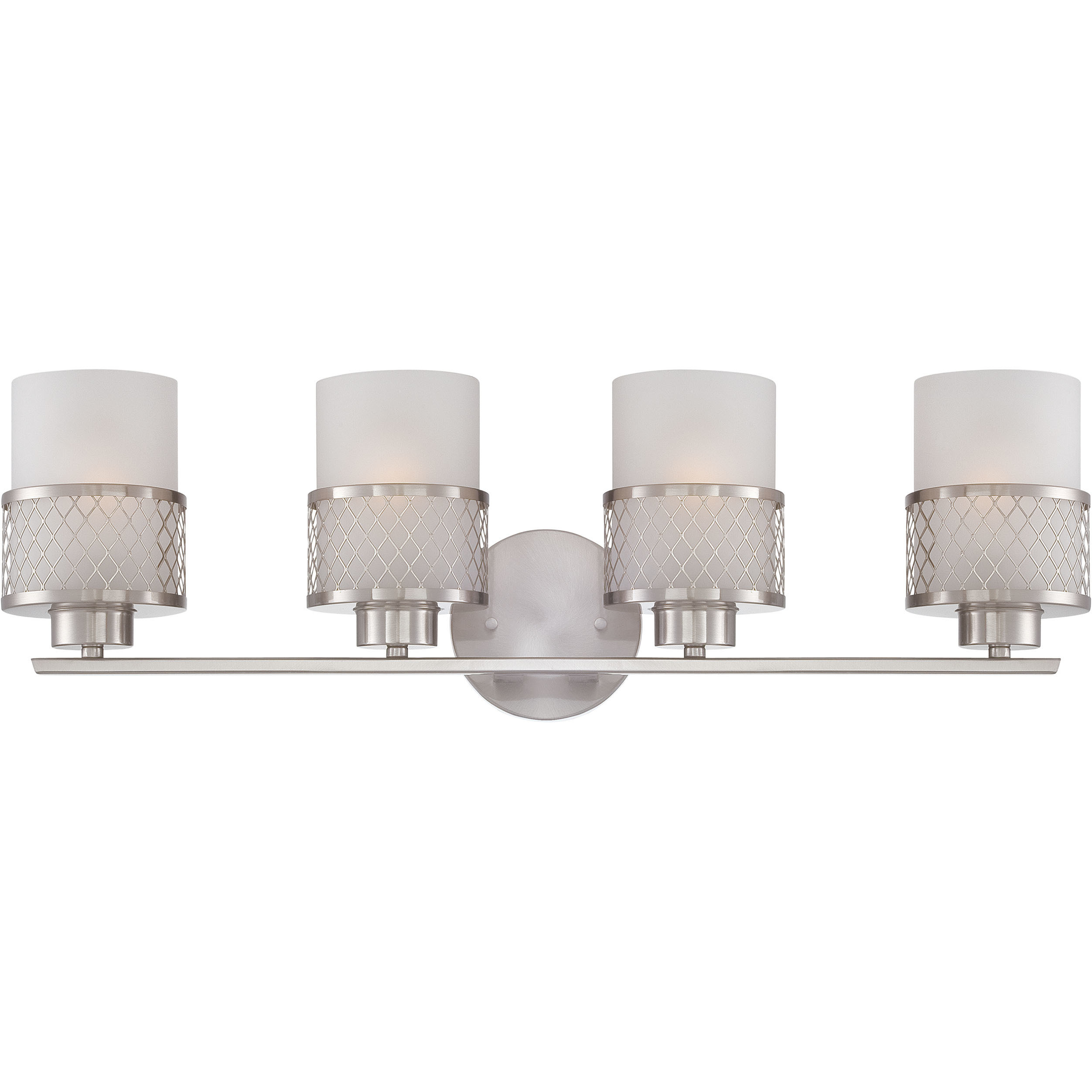 Fusion 4 Light 27 inch Brushed Nickel Vanity Light Wall Light