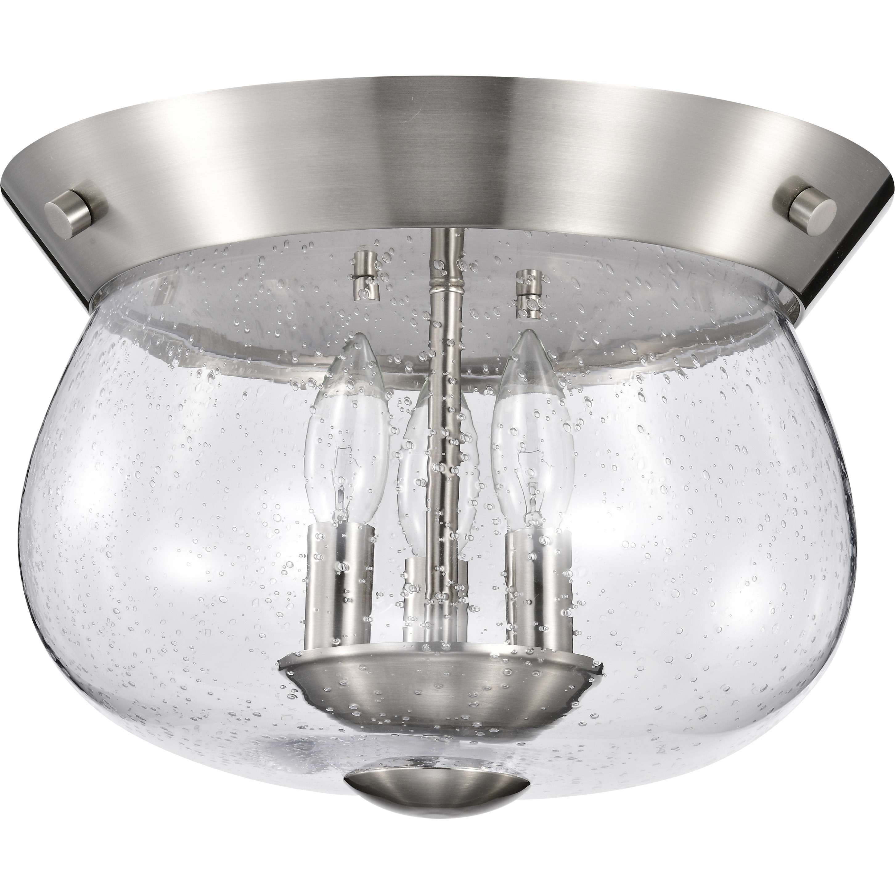 Boliver 3 Light 13.5 inch Brushed Nickel Flush Mount Ceiling Light