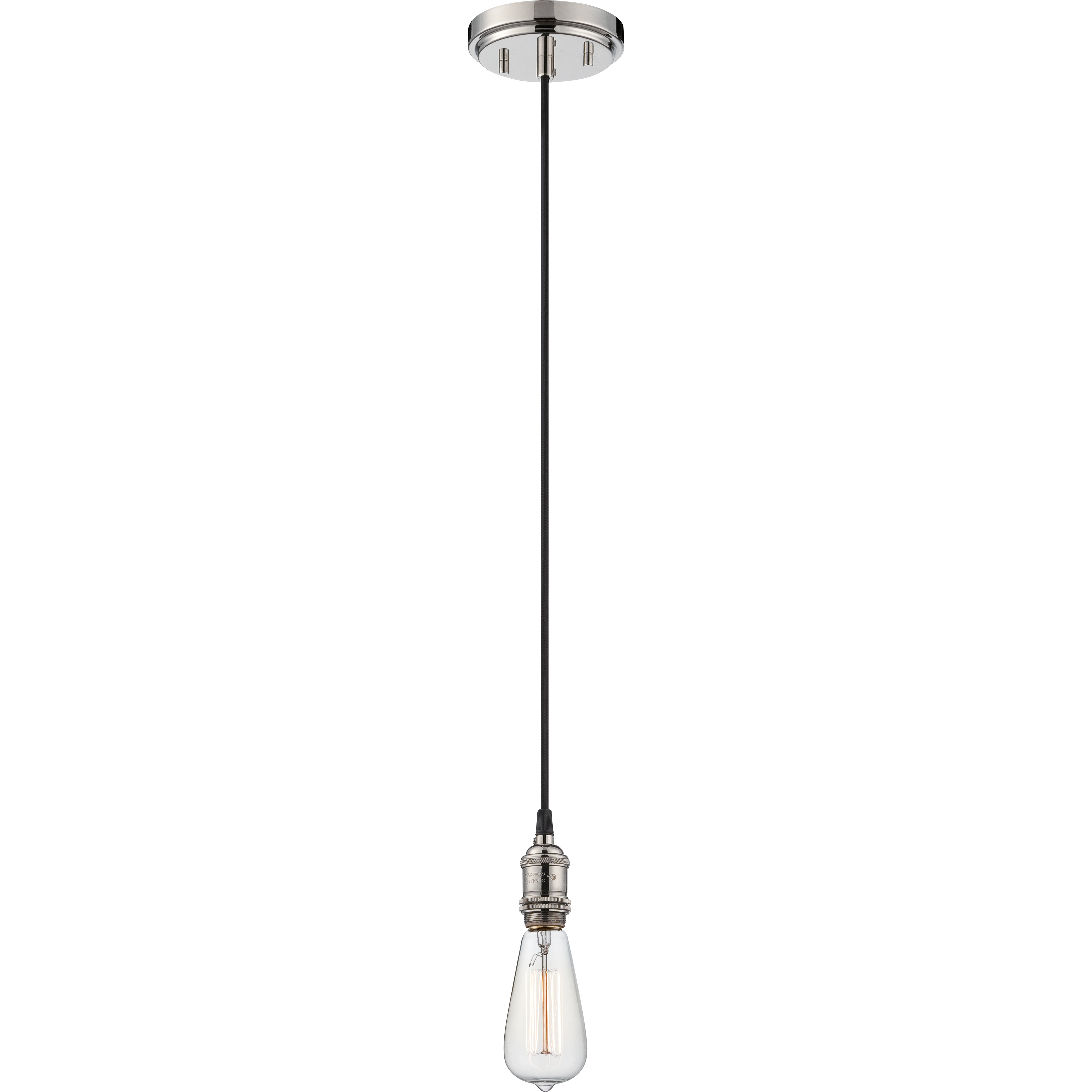 Vintage 1 Light 4.88 inch Polished Nickel Pendant Ceiling Light