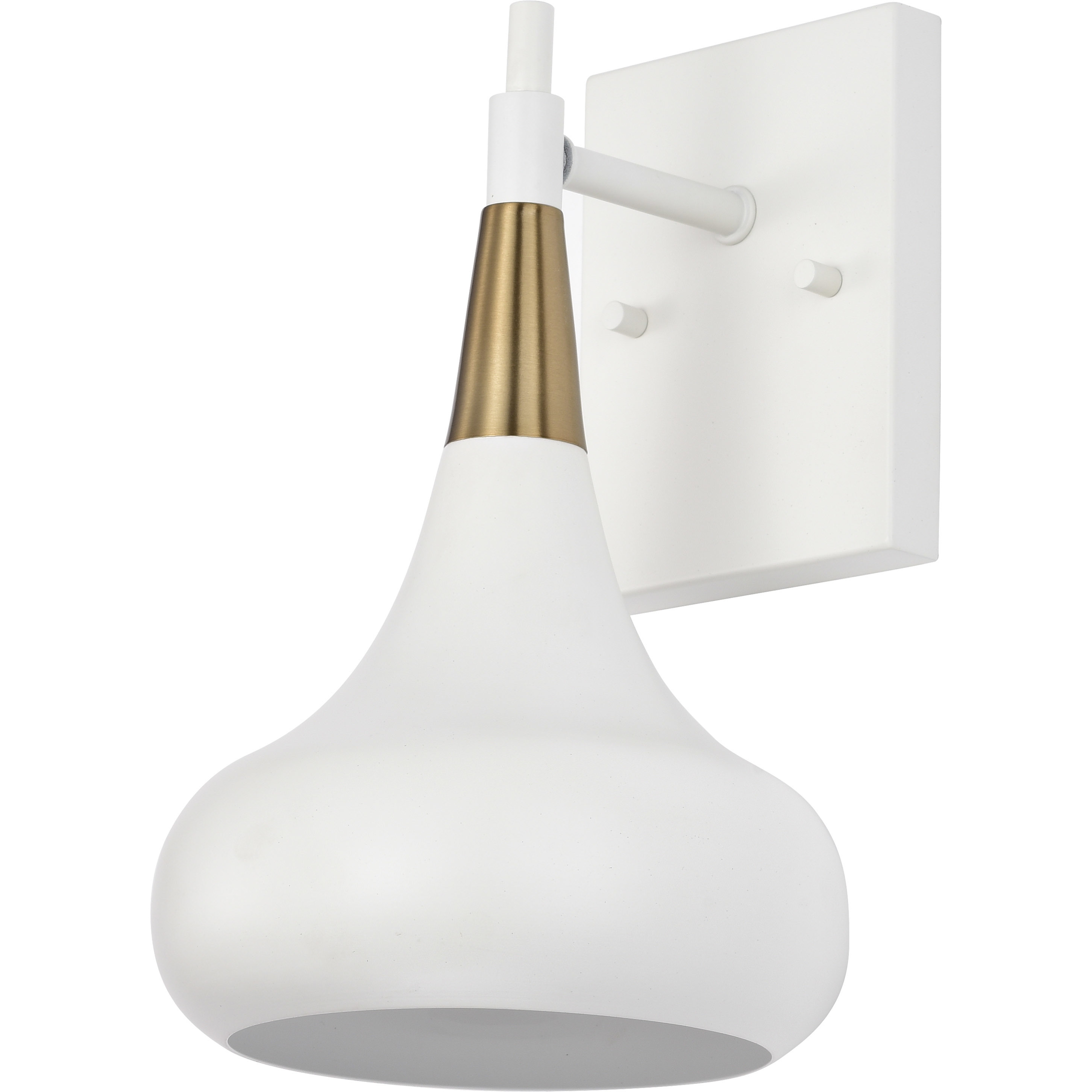 Phoenix 1 Light 7 inch Matte White/Burnished Brass Bathroom Vanity Lights Wall Light