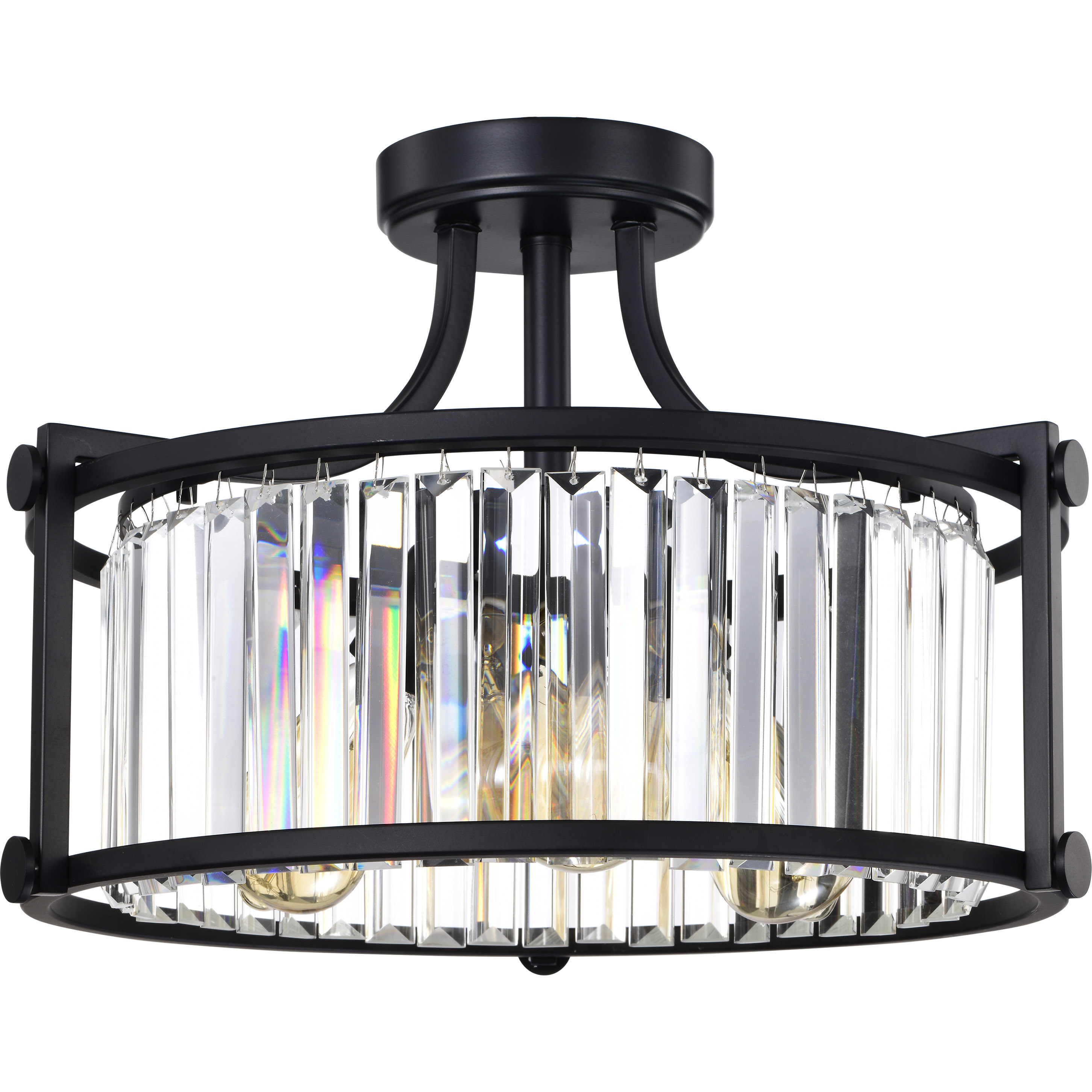 Krys 3 Light 17.75 inch Aged Bronze Semi Flush Mount Ceiling Light