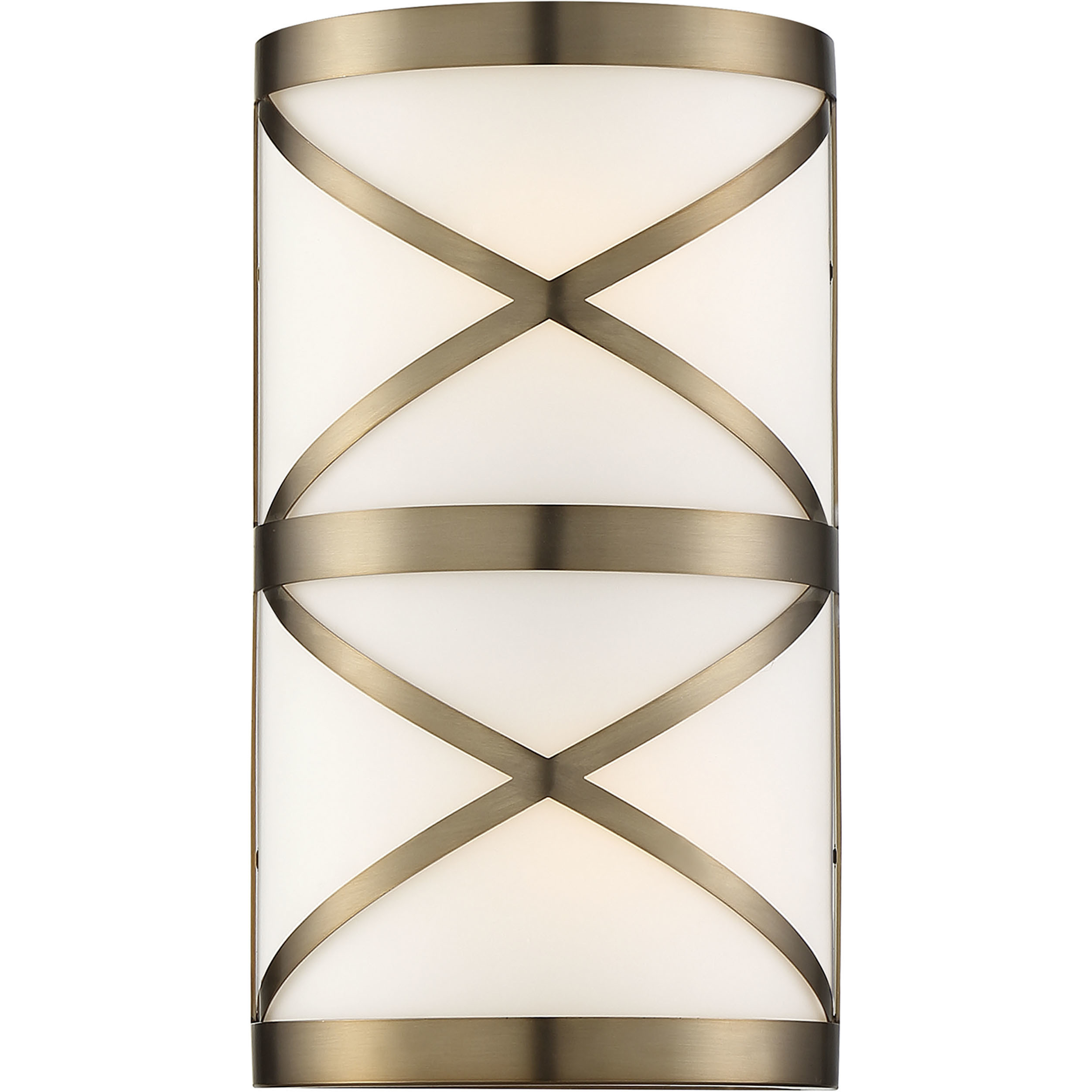 Sylph 2 Light 7 inch Burnished Brass and Satin White Vanity Light Wall Light
