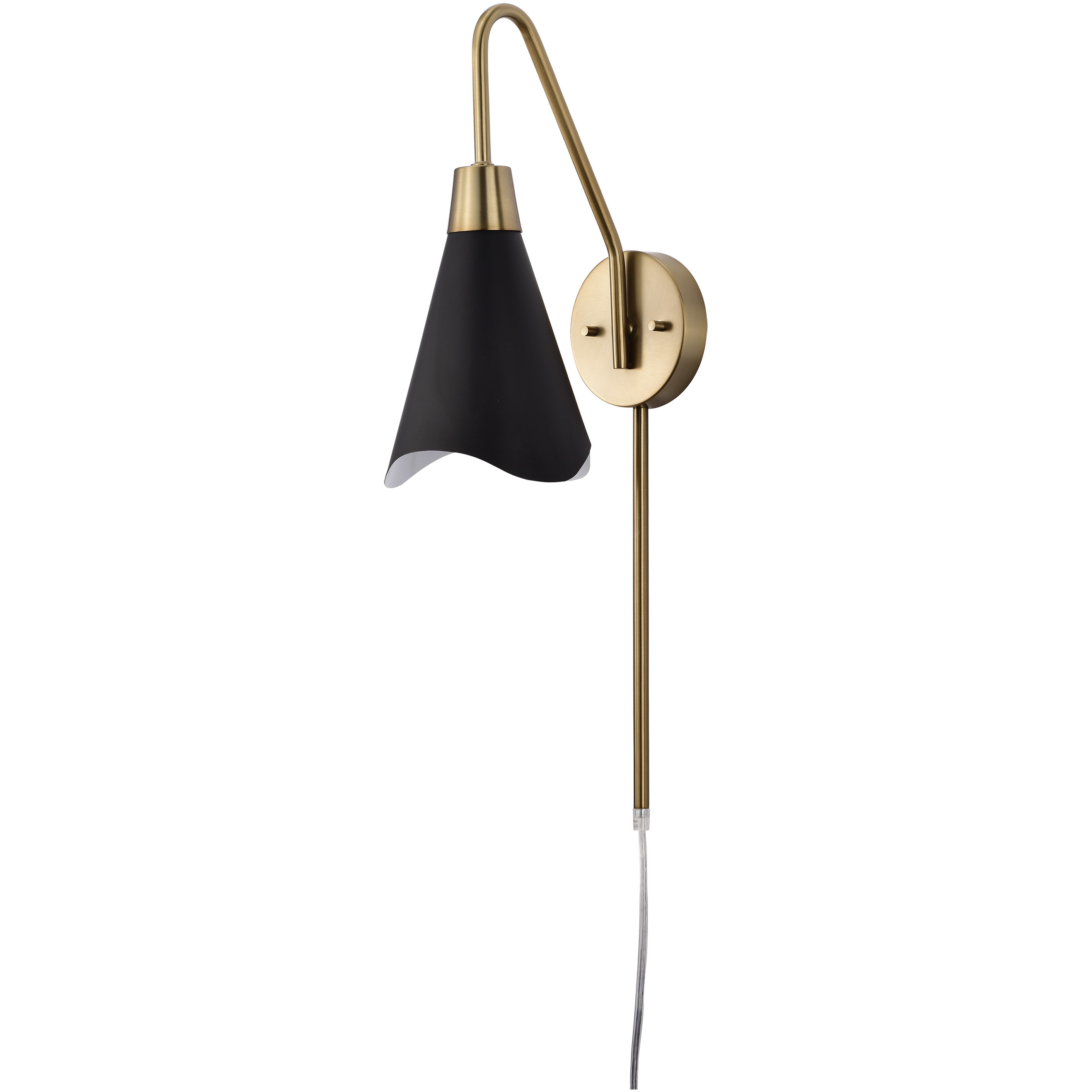 Tango 1 Light 6 inch Matte Black/Burnished Brass Bathroom Vanity Lights Wall Light