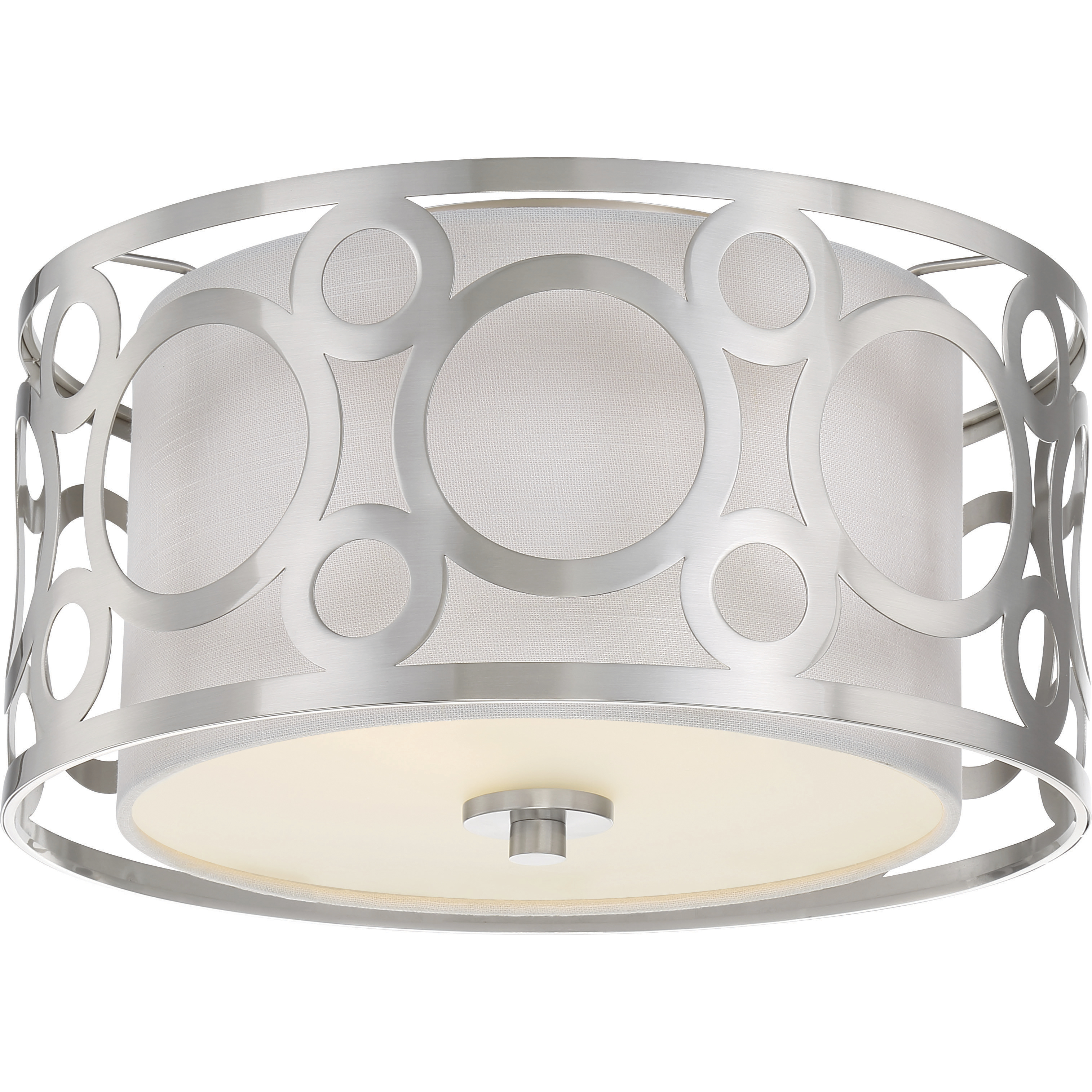 Filigree 2 Light 14.63 inch Brushed Nickel Flush Mount Ceiling Light