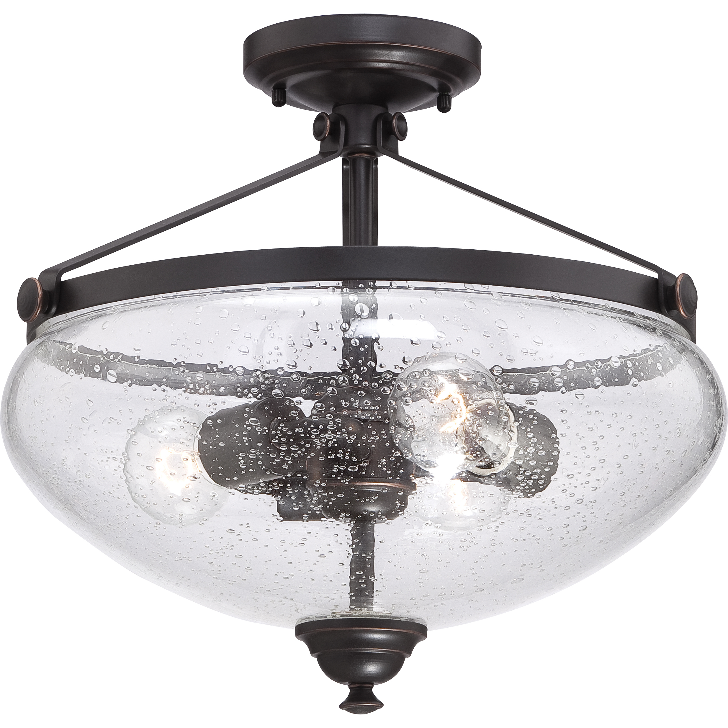 Laurel 3 Light 15.5 inch Sudbury Bronze Semi Flush Mount Ceiling Light