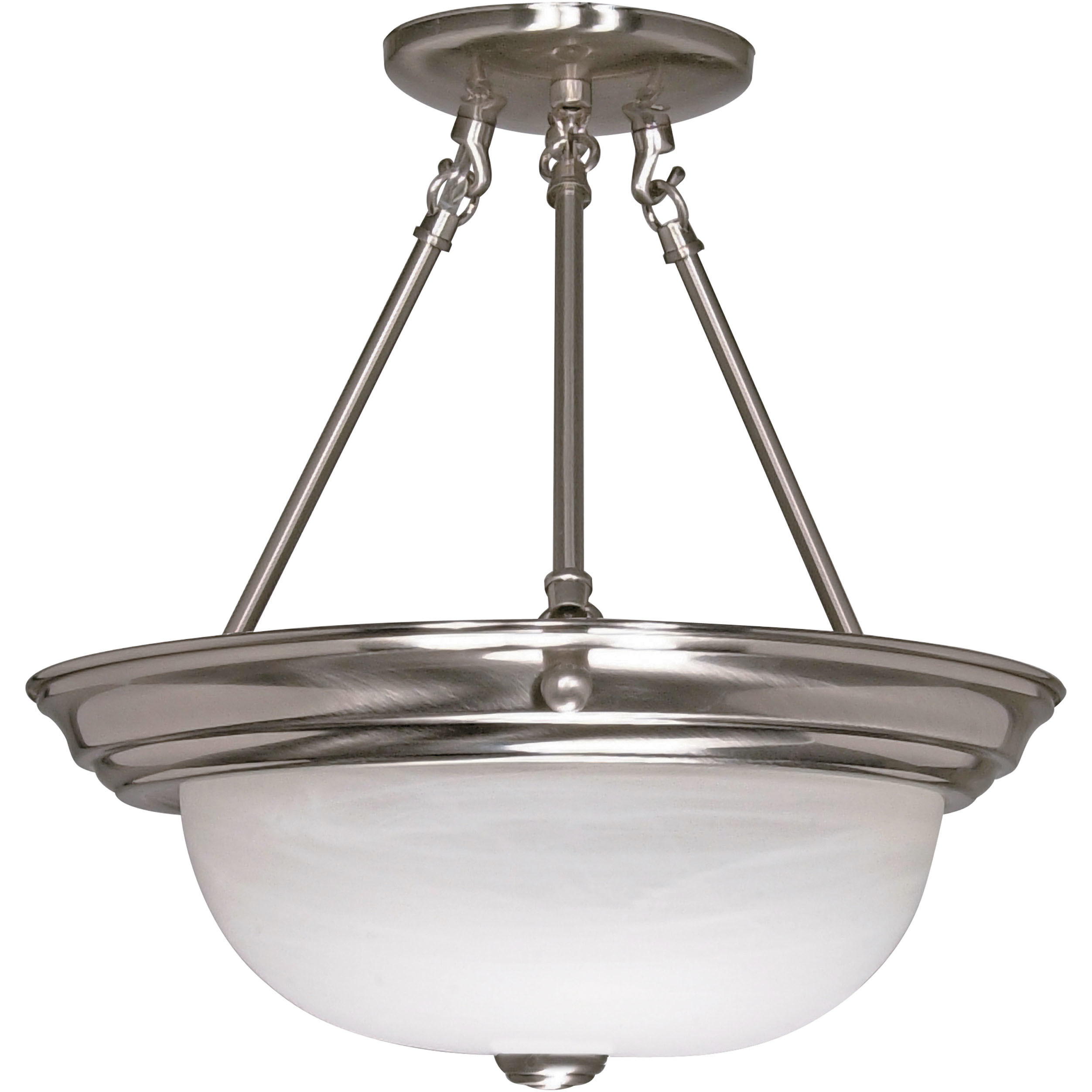 Brentwood 2 Light 13 inch Brushed Nickel Semi-Flush Ceiling Light