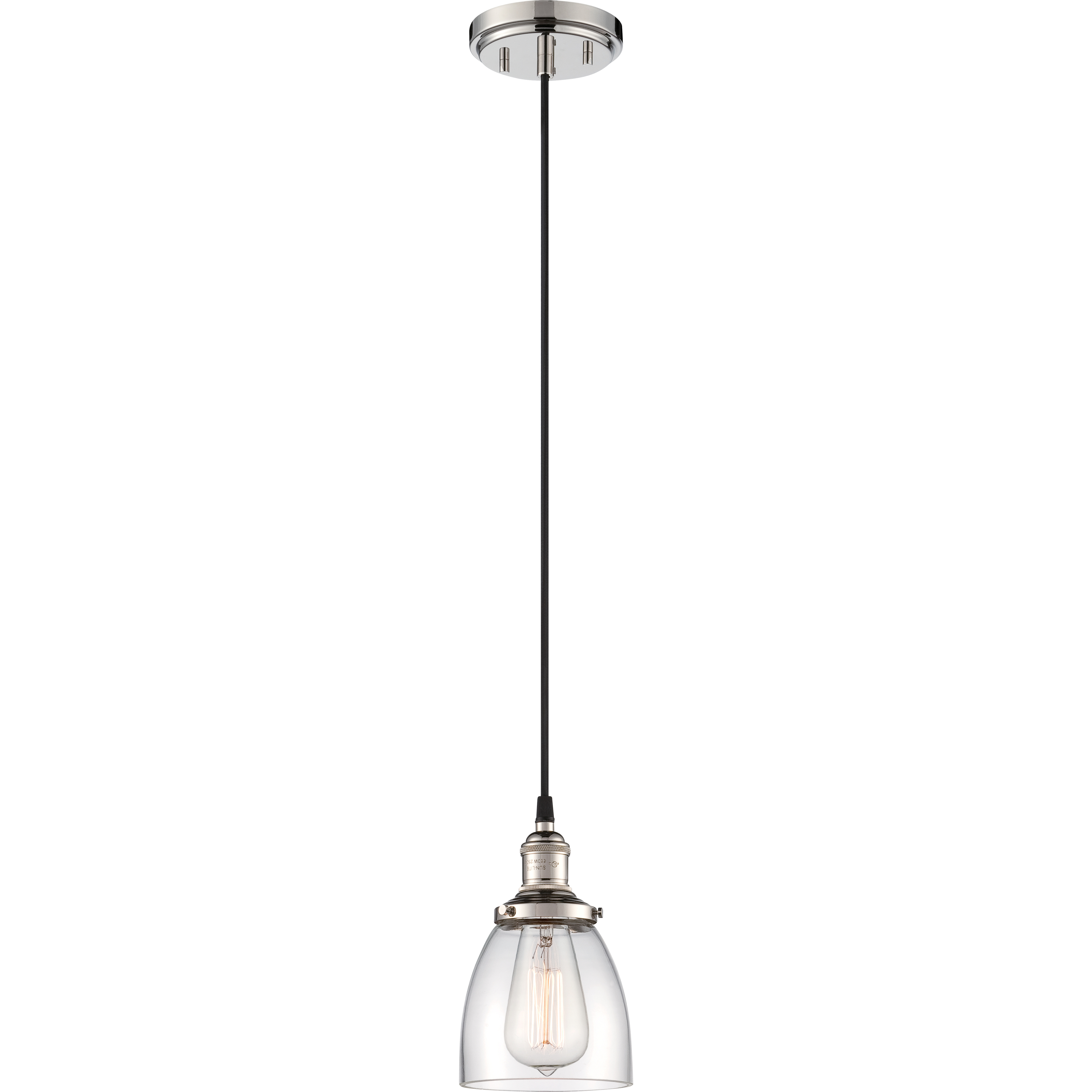 Vintage 1 Light 5.13 inch Polished Nickel Pendant Ceiling Light