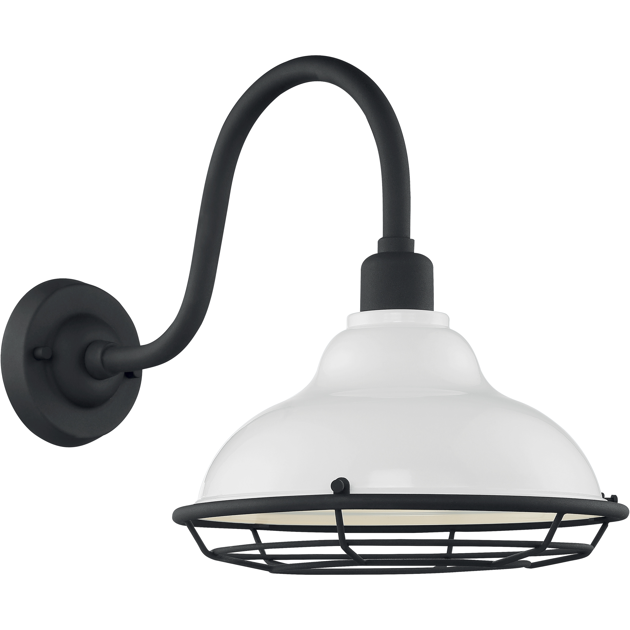 Newbridge 1 Light 14 inch Gloss White and Textured Black Outdoor Wall Fixture
