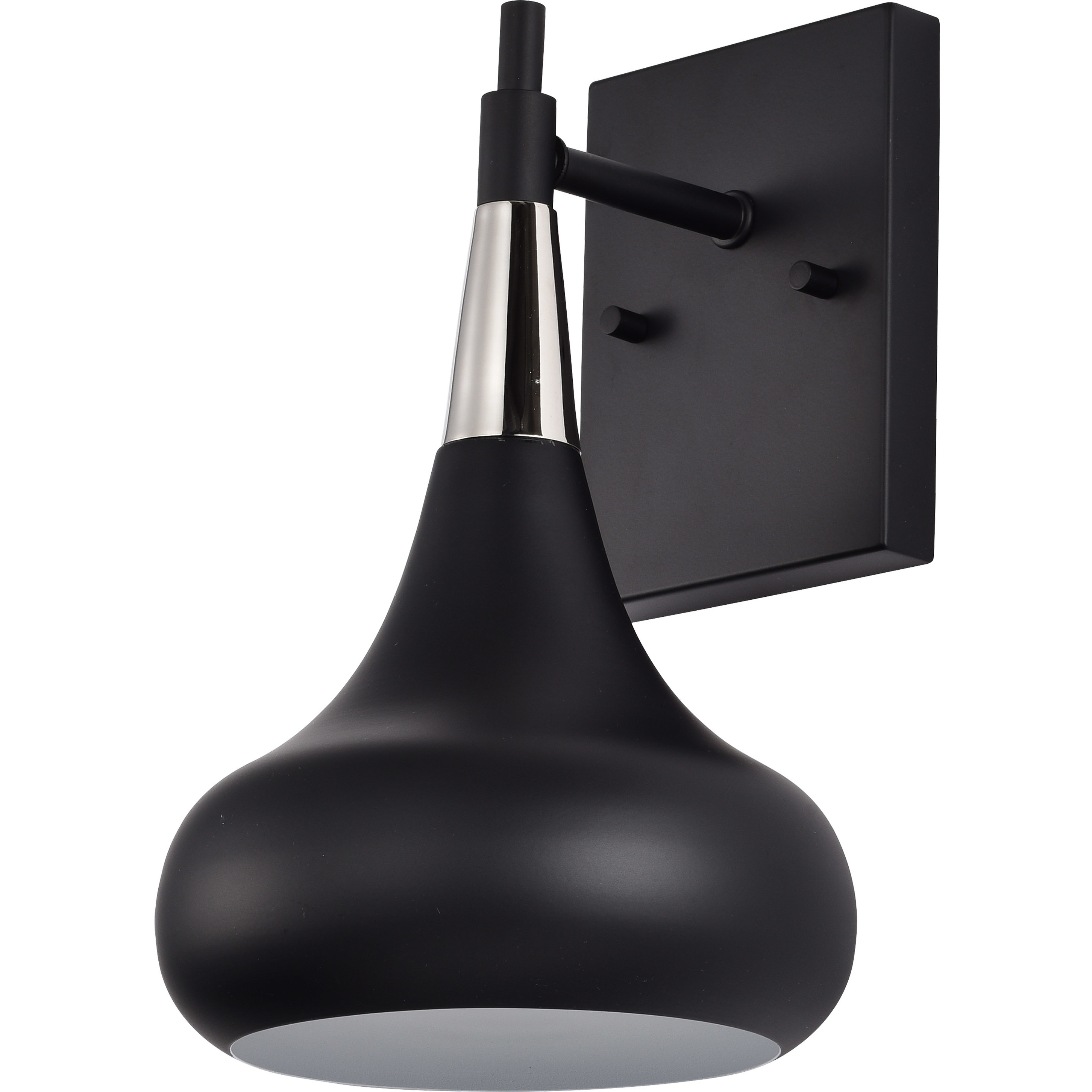 Phoenix 1 Light 7 inch Matte Black/Polished Nickel Bathroom Vanity Lights Wall Light