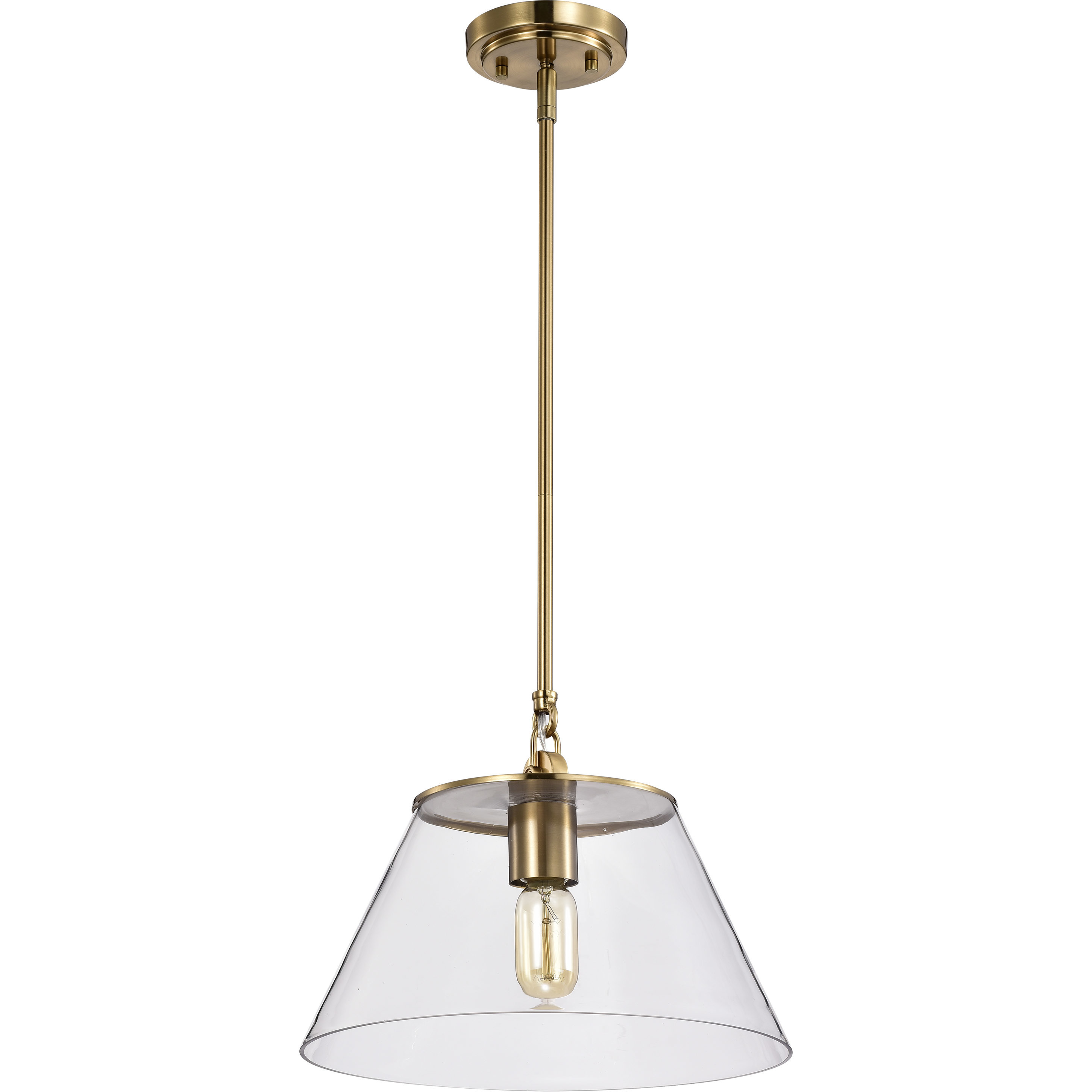 Dover 1 Light 13.75 inch Vintage Brass Pendant Ceiling Light