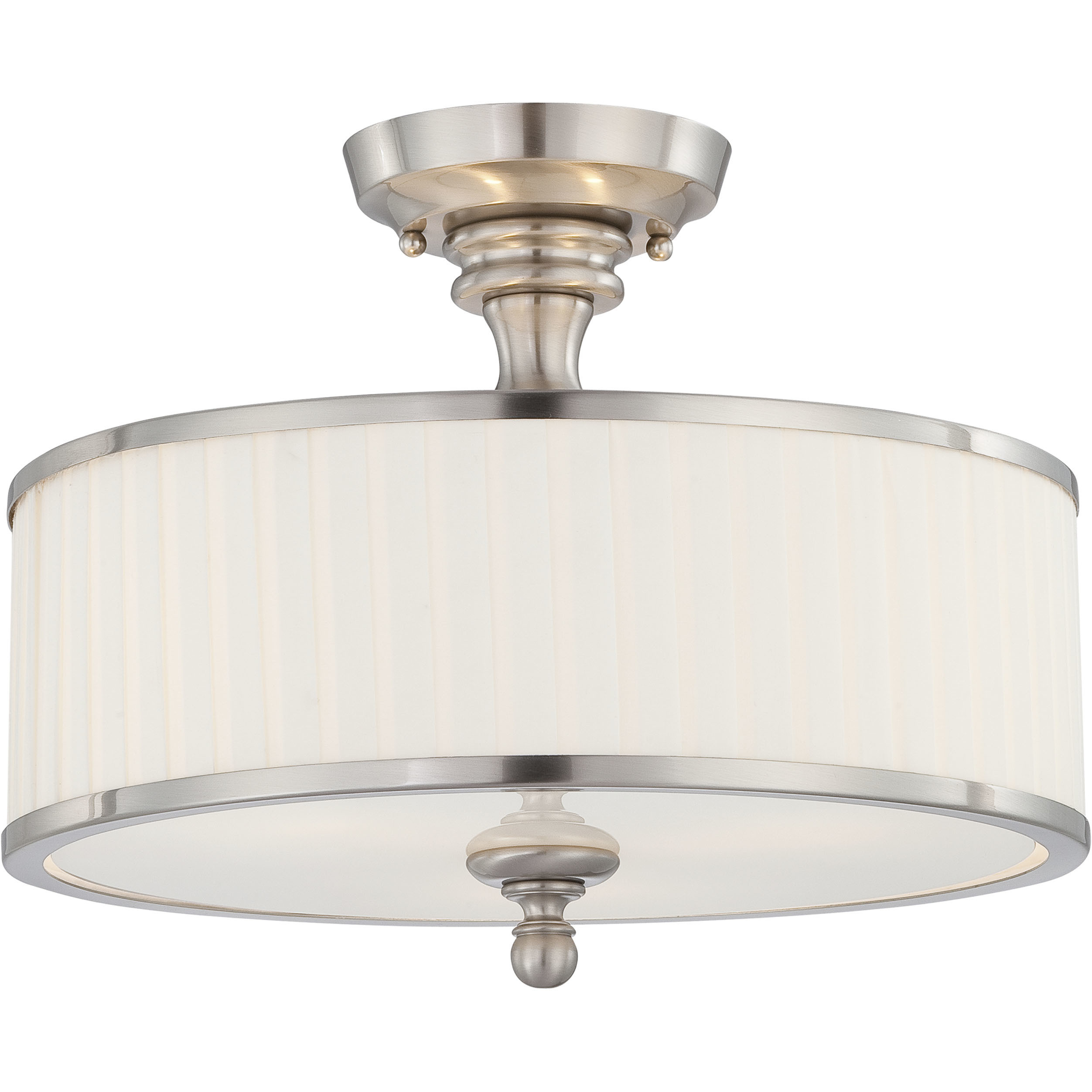 Candice 3 Light 15 inch Brushed Nickel Semi Flush Mount Ceiling Light