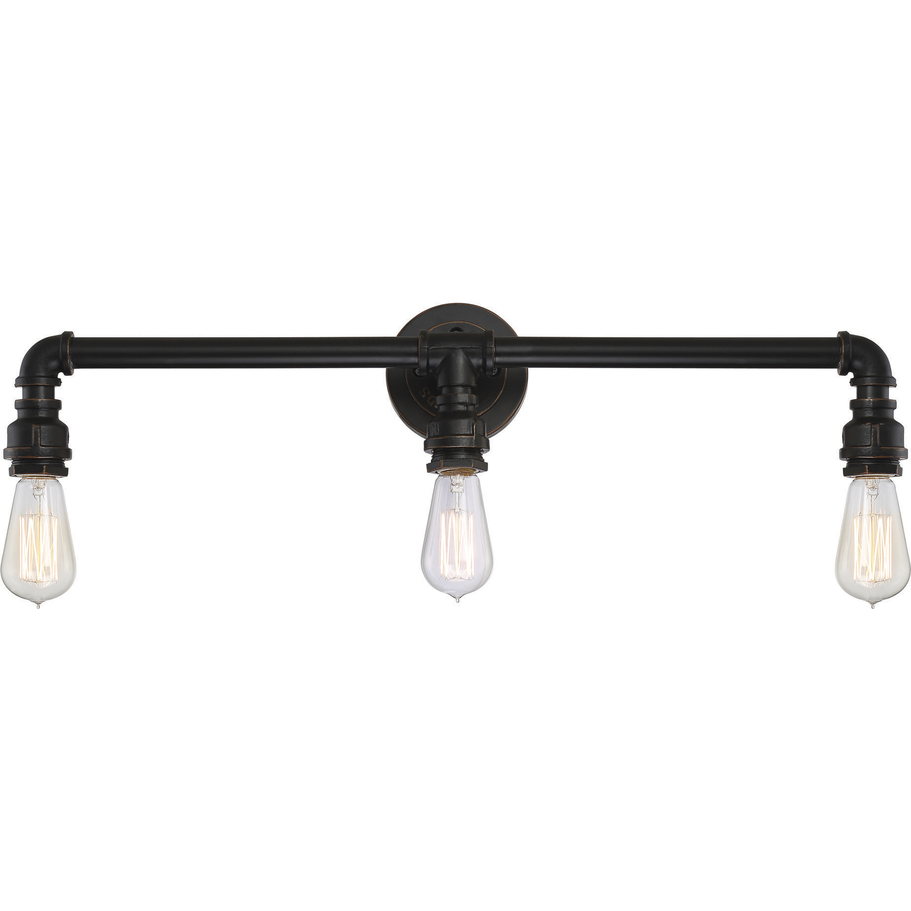 Iron 3 Light 24.5 inch Industrial Bronze Vanity Light Wall Light