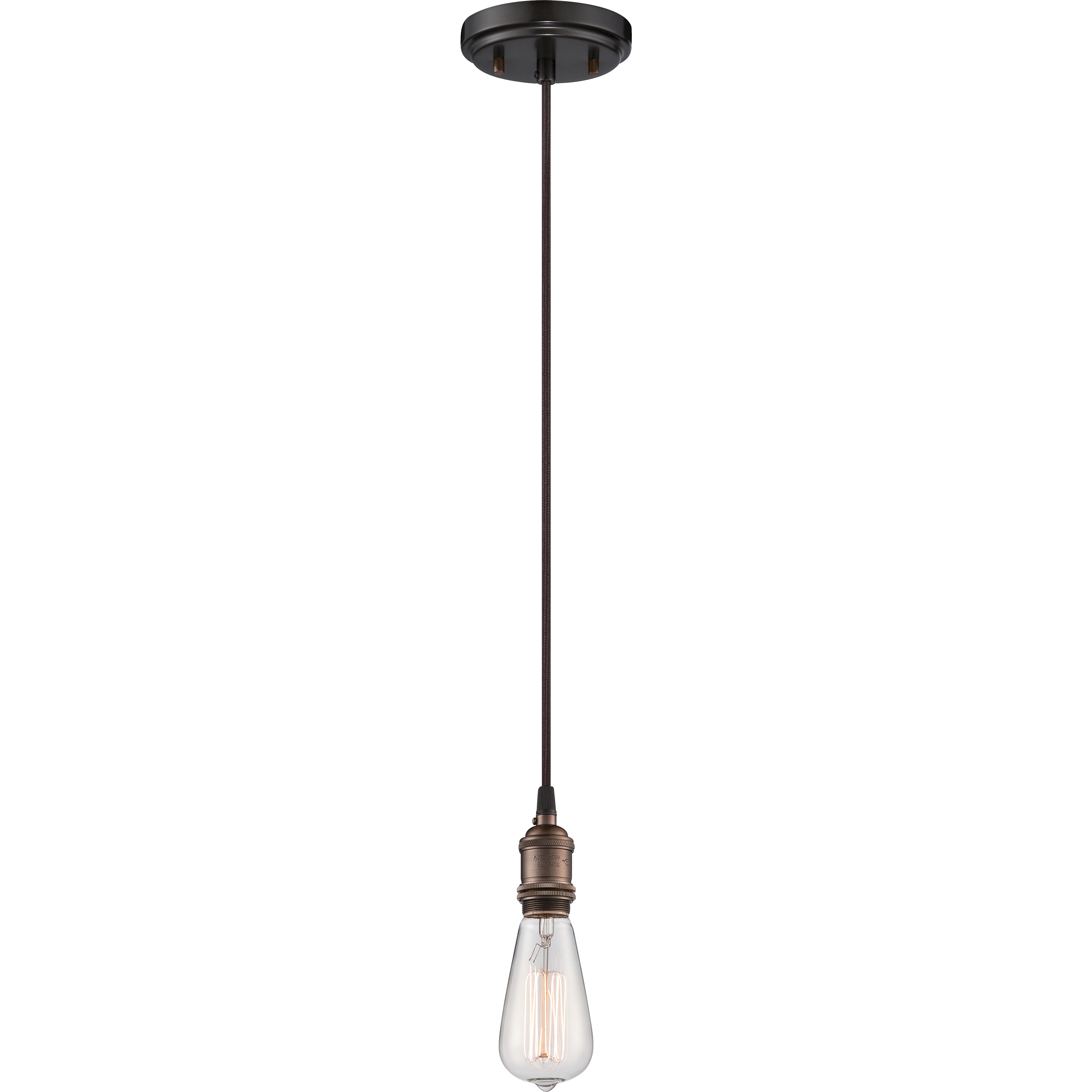 Vintage 1 Light 4.88 inch Rustic Bronze Pendant Ceiling Light