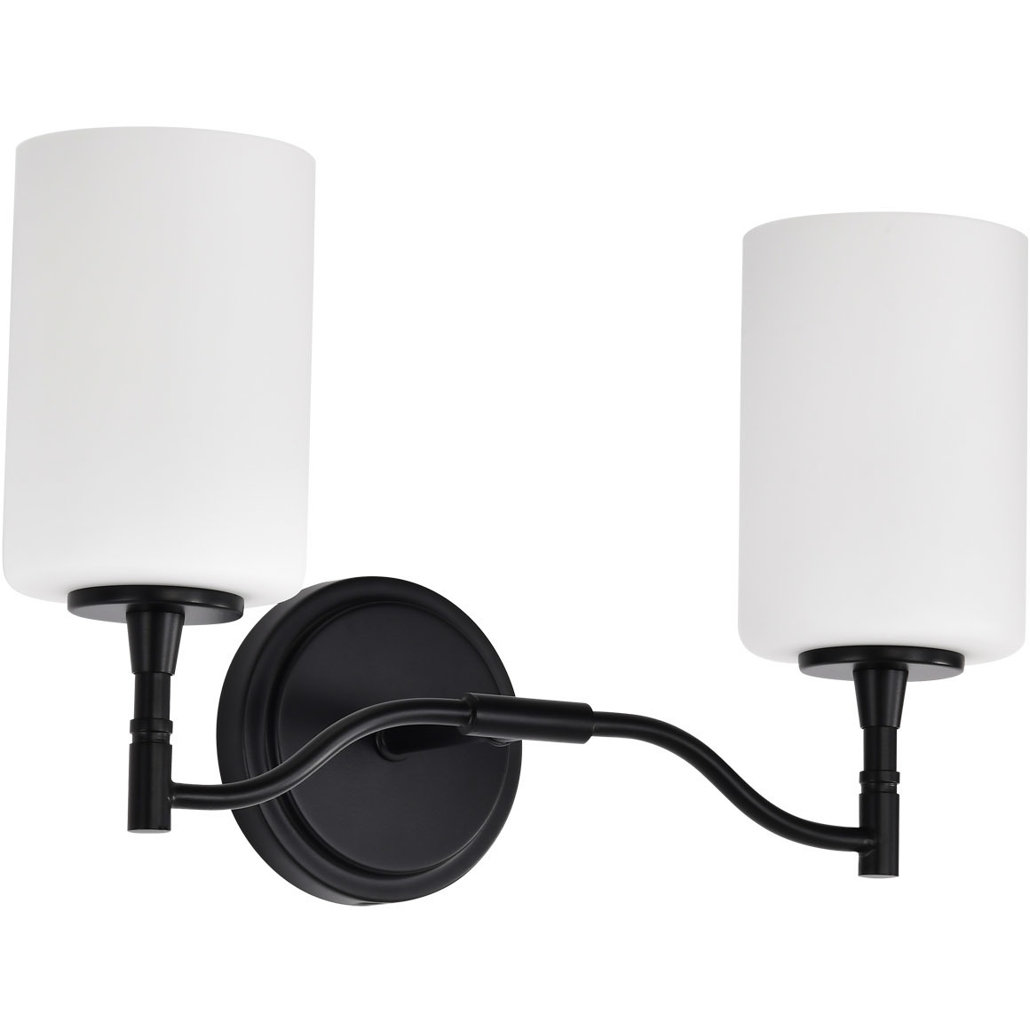 Liam 16 inch Matte Black Vanity Wall Light