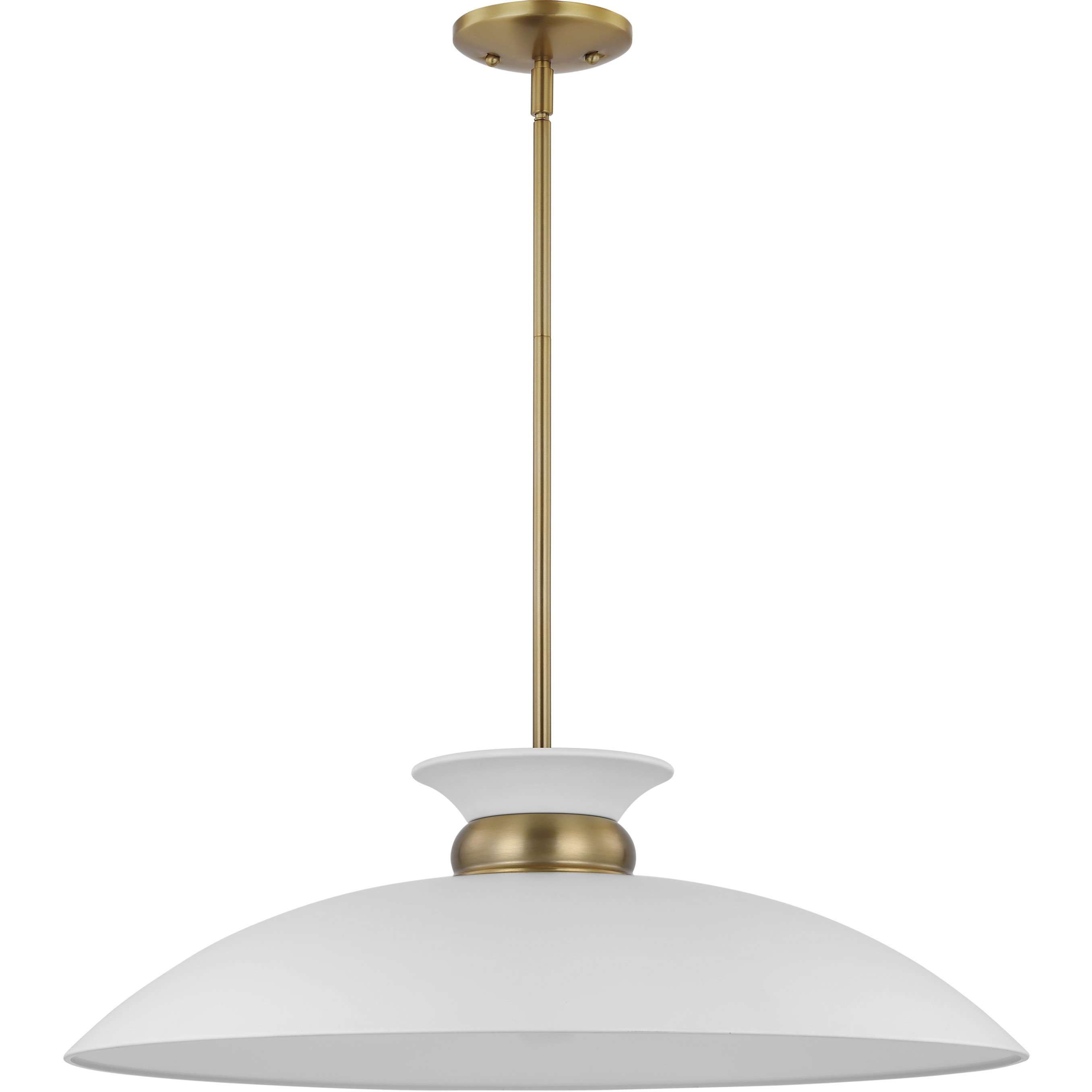 Perkins 1 Light 24 inch Matte White/Burnished Brass Pendant Ceiling Light