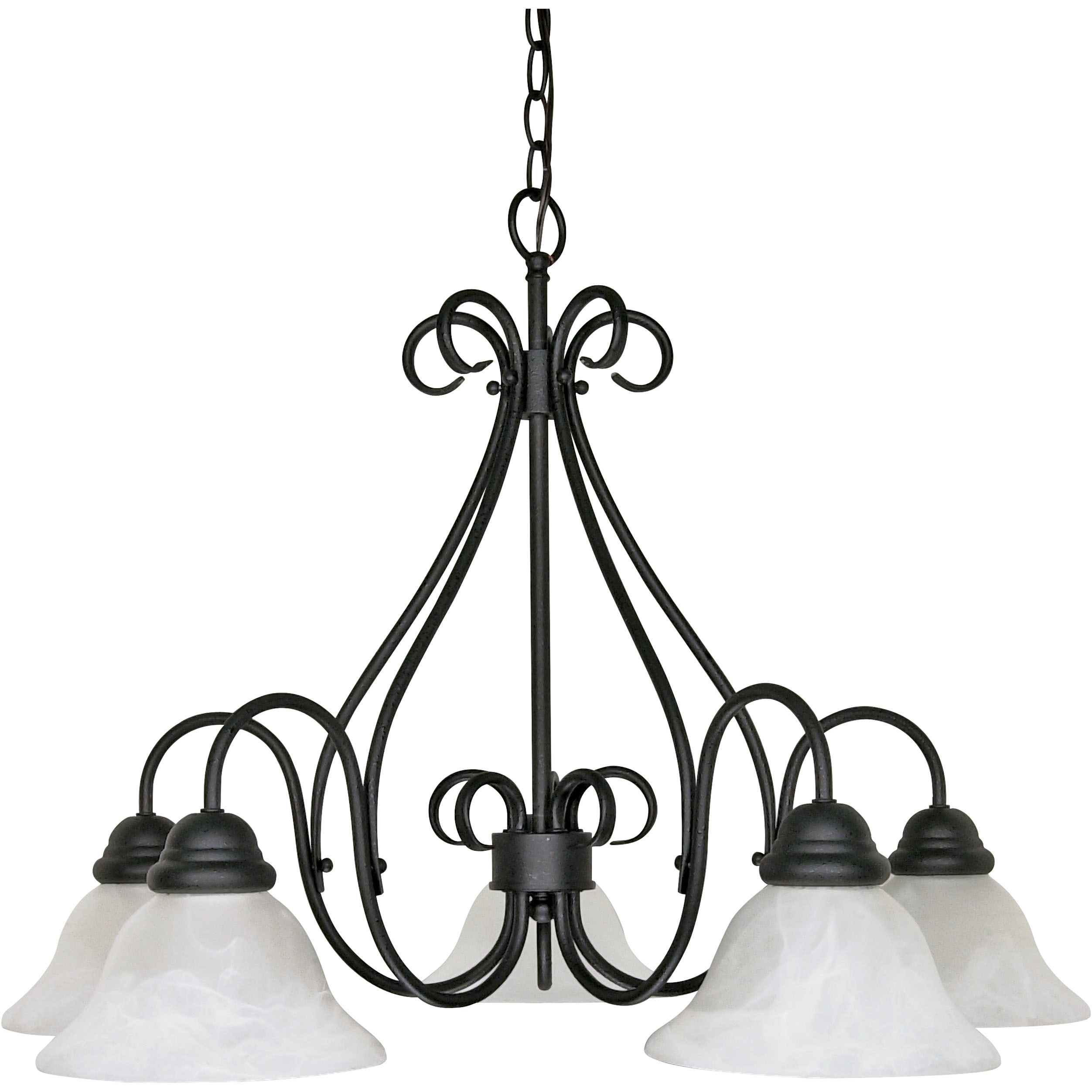 Castillo 5 Light 28 inch Textured Black Chandelier Ceiling Light
