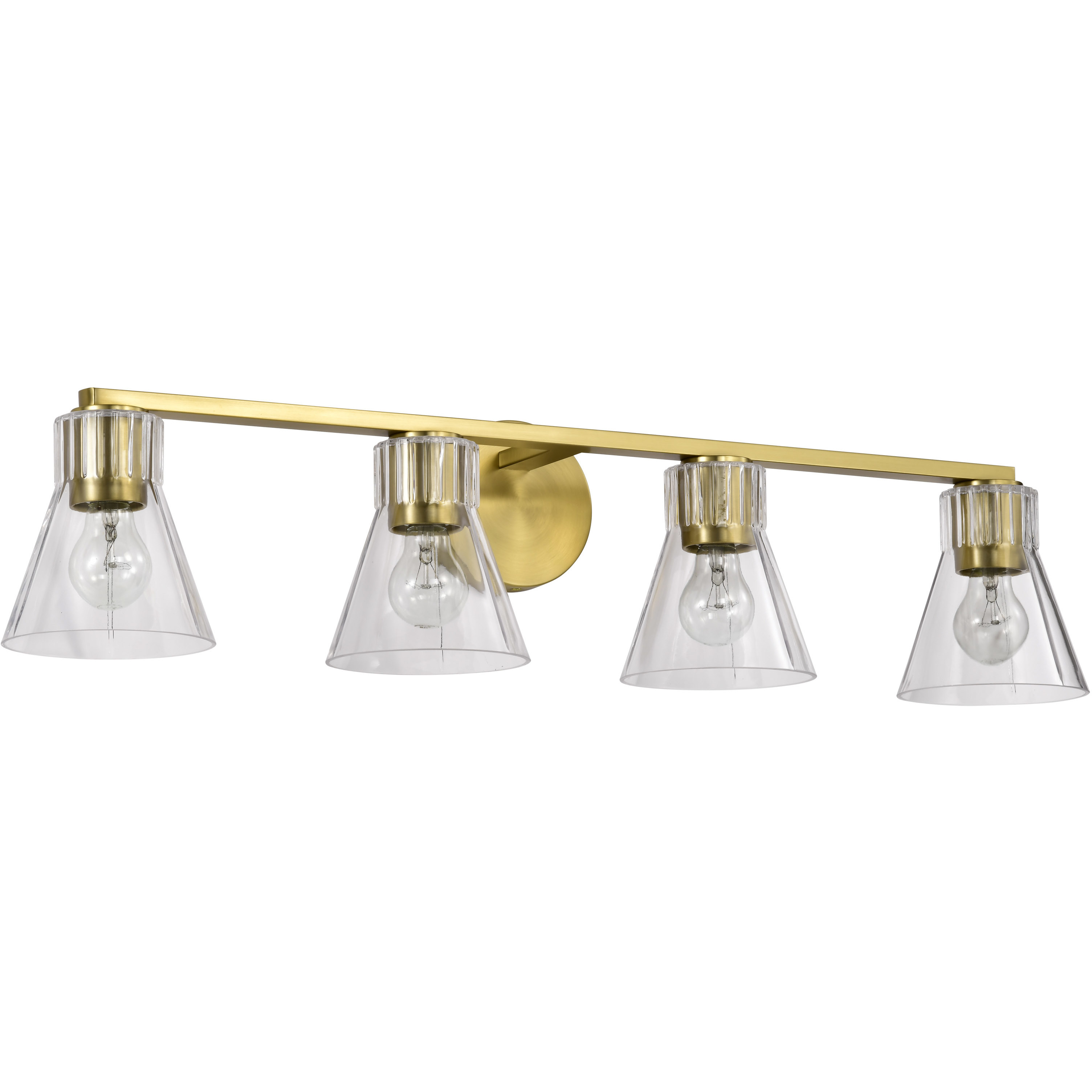 Gianna 33.25 inch Vintage Brass Vanity Wall Light
