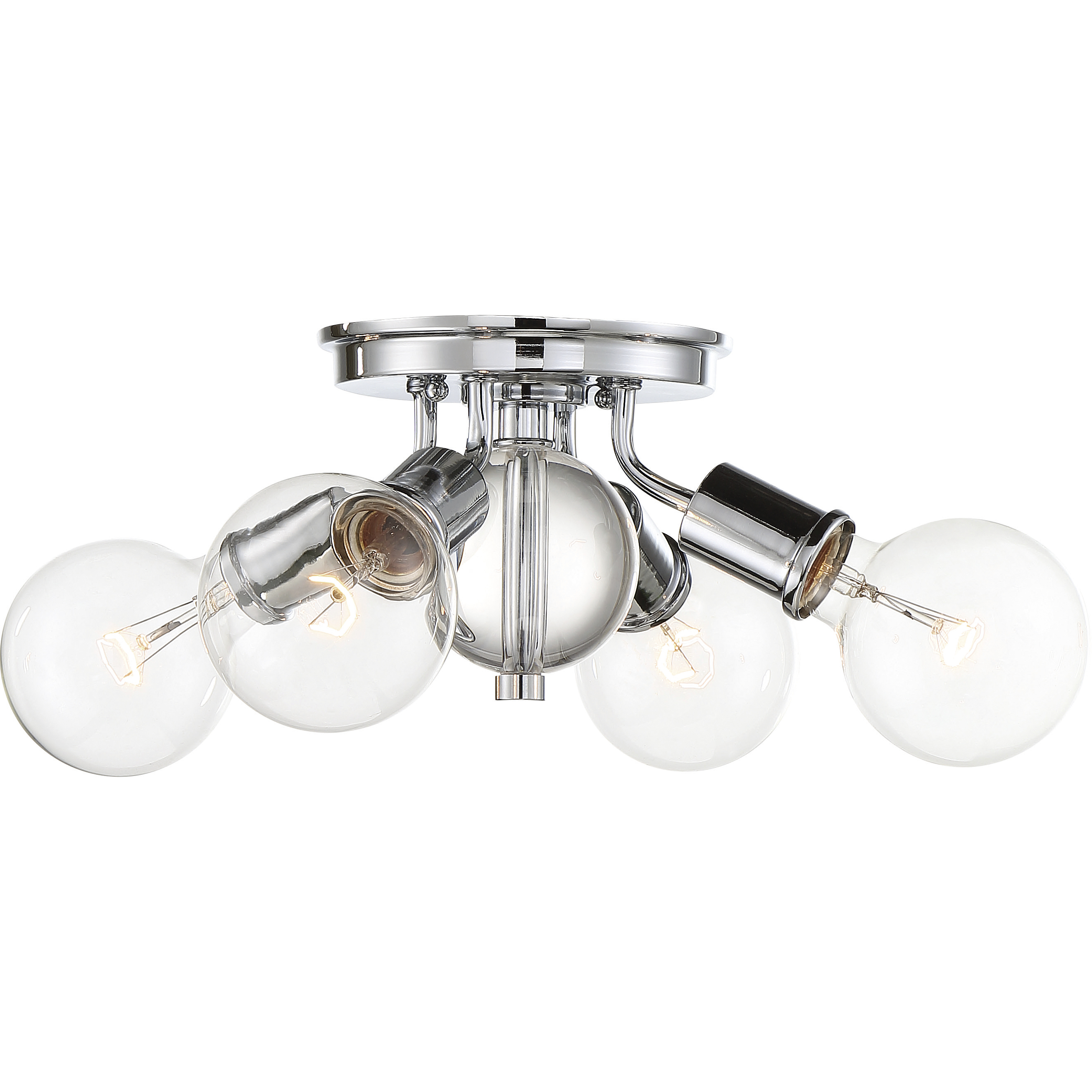 nuvo lighting Bounce 4 Light 14.75 inch Polished Nickel Flush Mount Ceiling  Light Best Sale | Home \u0026 Garden, image size:2643x2643