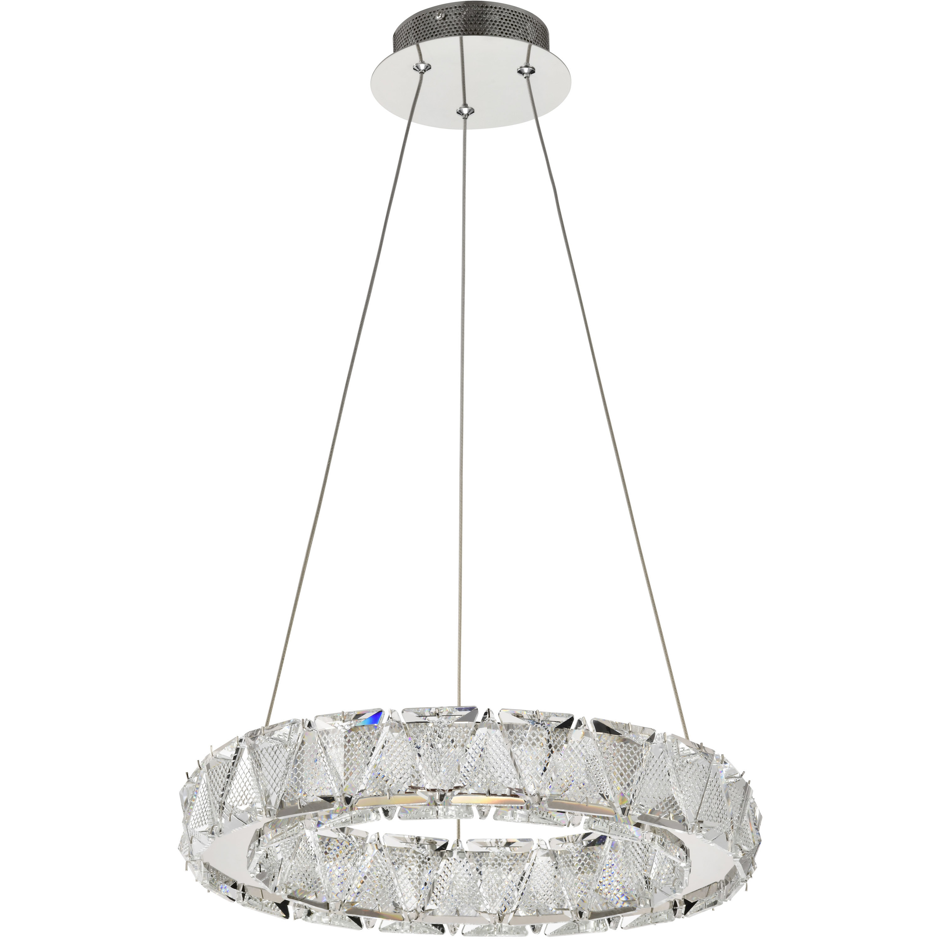 Asher LED 15.75 inch Polished Nickel Pendant Ceiling Light