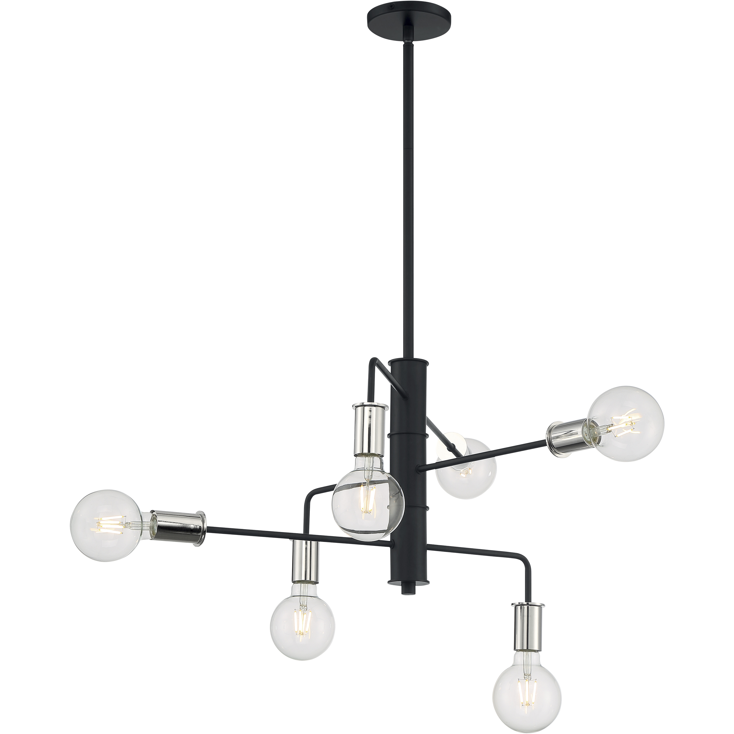 Ryder 9 Light 25.25 inch Black and Polished Nickel Chandelier Ceiling Light